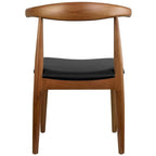 Sillas de comedor de madera oscura de nogal con asiento acolchado de cuero sintético o tela beige, para sala de estar, dormitorio, cocina o como sillas auxiliares de escritorio.