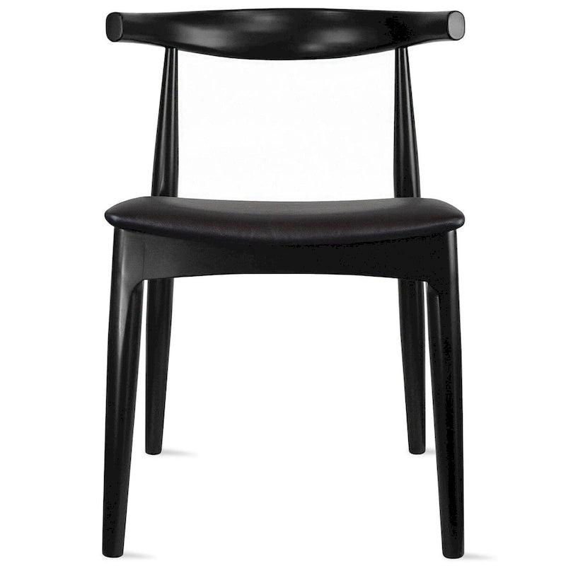Sillas de comedor de madera oscura de nogal con asiento acolchado de cuero sintético o tela beige, para sala de estar, dormitorio, cocina o como sillas auxiliares de escritorio.