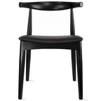Sillas de comedor de madera oscura de nogal con asiento acolchado de cuero sintético o tela beige, para sala de estar, dormitorio, cocina o como sillas auxiliares de escritorio.