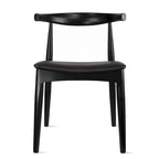 Sillas de comedor de madera oscura de nogal con asiento acolchado de cuero sintético o tela beige, para sala de estar, dormitorio, cocina o como sillas auxiliares de escritorio.