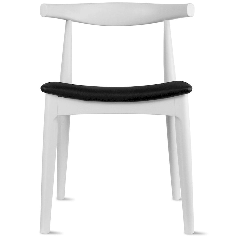 Sillas de comedor de madera oscura de nogal con asiento acolchado de cuero sintético o tela beige, para sala de estar, dormitorio, cocina o como sillas auxiliares de escritorio.