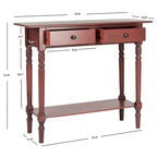 Mesa consola Arvilla Grey de 2 cajones - 37.8 x 13 x 31.9 - 38 Ancho x 13 Profundidad x 32 Alto