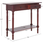 Mesa consola Arvilla Grey de 2 cajones - 37.8 x 13 x 31.9 - 38 Ancho x 13 Profundidad x 32 Alto