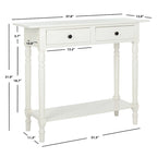 Mesa consola Arvilla Grey de 2 cajones - 37.8 x 13 x 31.9 - 38 Ancho x 13 Profundidad x 32 Alto