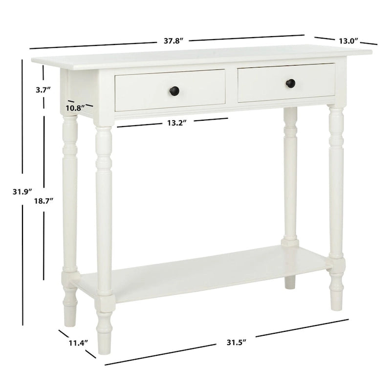 Mesa consola Arvilla Grey de 2 cajones - 37.8 x 13 x 31.9 - 38 Ancho x 13 Profundidad x 32 Alto