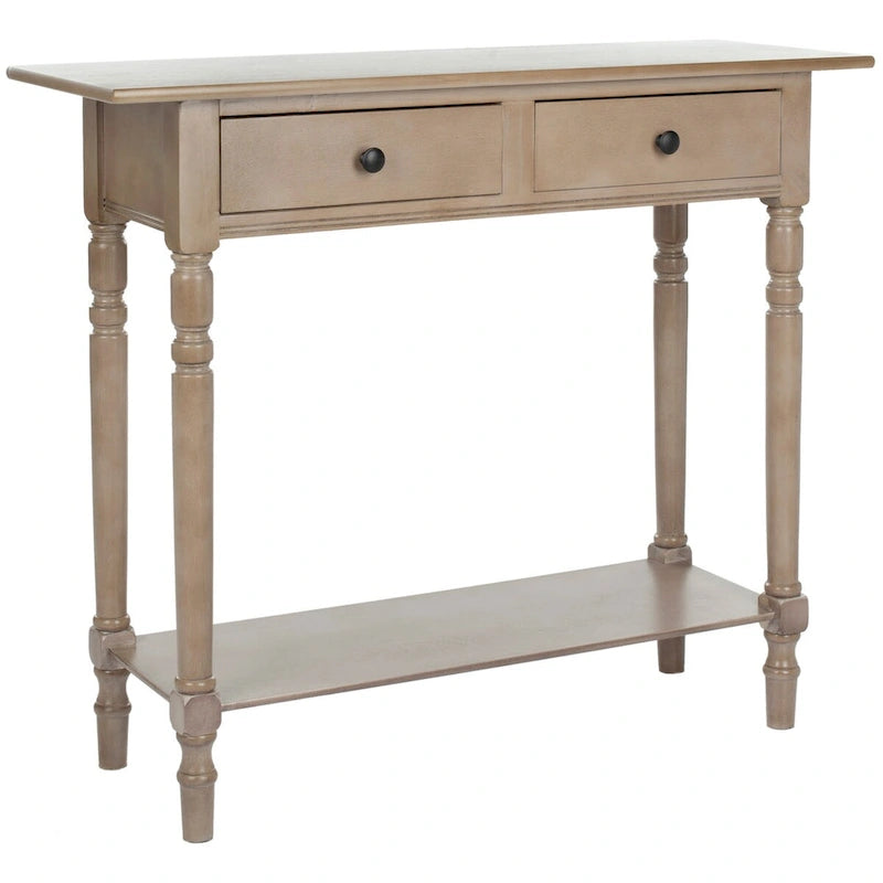 Mesa consola Arvilla Grey de 2 cajones - 37.8 x 13 x 31.9 - 38 Ancho x 13 Profundidad x 32 Alto