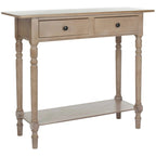 Mesa consola Arvilla Grey de 2 cajones - 37.8 x 13 x 31.9 - 38 Ancho x 13 Profundidad x 32 Alto
