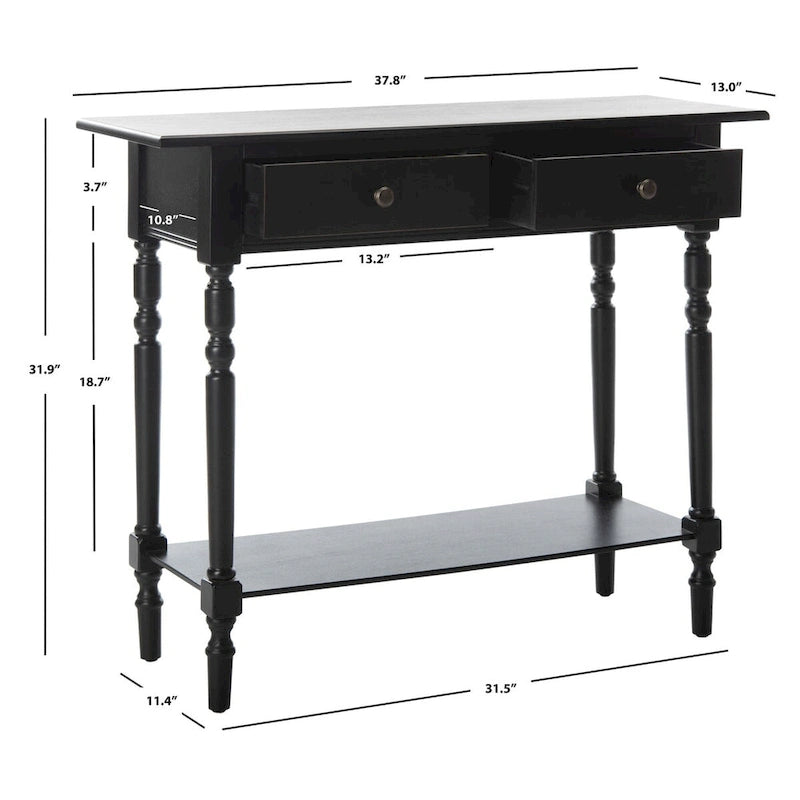 Mesa consola Arvilla Grey de 2 cajones - 37.8 x 13 x 31.9 - 38 Ancho x 13 Profundidad x 32 Alto