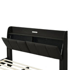 Base de cama Queen con almacenamiento, luz con sensor táctil y puerto USB
