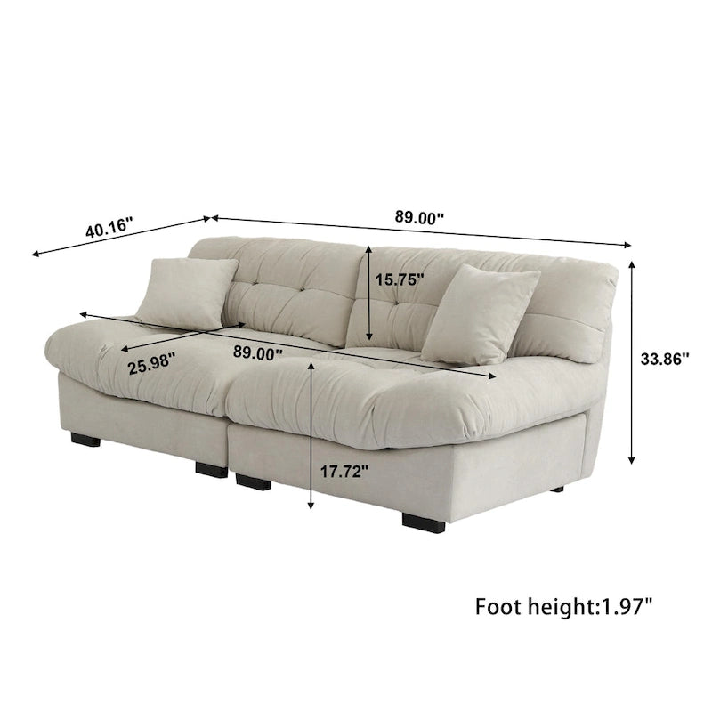 Sofás Minimalistas Cloud Couches con Dos Cojines