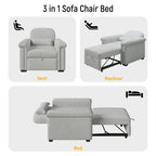 Sillón Sofá Cama Convertible 3 en 1 para Sala de Estar con Almohada