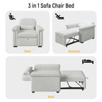 Sillón Sofá Cama Convertible 3 en 1 para Sala de Estar con Almohada