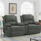 2 Sillones reclinables manuales tapizados con respaldo basculante