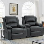 2 Sillones reclinables manuales tapizados con respaldo basculante