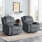 2 Sillones reclinables manuales tapizados con respaldo basculante