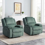 2 Sillones reclinables manuales tapizados con respaldo basculante