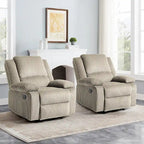 2 Sillones reclinables manuales tapizados con respaldo basculante