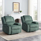 2 Sillones reclinables manuales tapizados con respaldo basculante