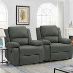 2 Sillones reclinables manuales tapizados con respaldo basculante