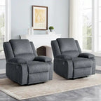 2 Sillones reclinables manuales tapizados con respaldo basculante