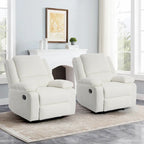 2 Sillones reclinables manuales tapizados con respaldo basculante