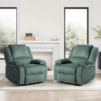 2 Sillones reclinables manuales tapizados con respaldo basculante
