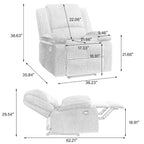 2 Sillones reclinables manuales tapizados con respaldo basculante