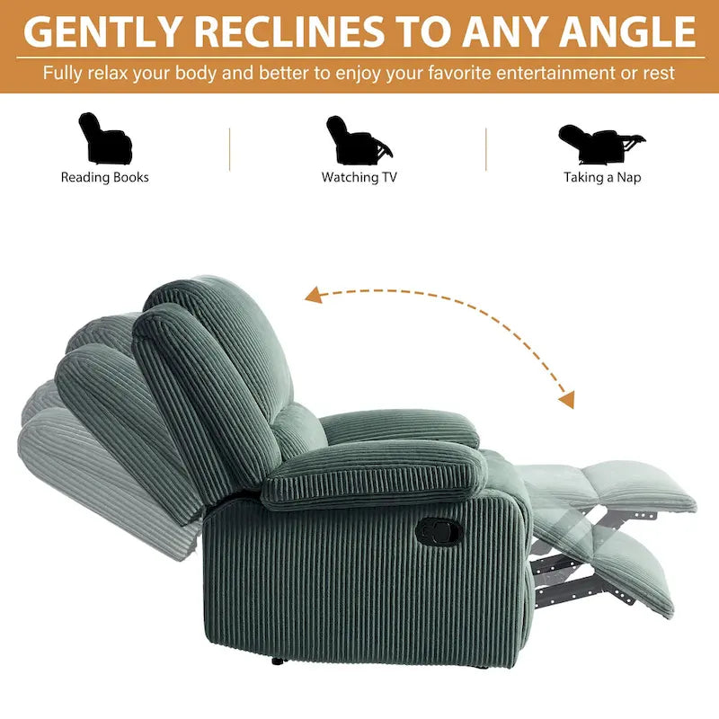 2 Sillones reclinables manuales tapizados con respaldo basculante