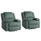 2 Sillones reclinables manuales tapizados con respaldo basculante