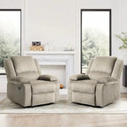 2 Sillones reclinables manuales tapizados con respaldo basculante