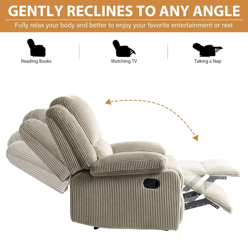 2 Sillones reclinables manuales tapizados con respaldo basculante
