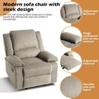 2 Sillones reclinables manuales tapizados con respaldo basculante