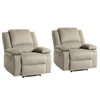 2 Sillones reclinables manuales tapizados con respaldo basculante