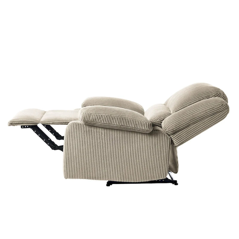 2 Sillones reclinables manuales tapizados con respaldo basculante