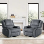 2 Sillones reclinables manuales tapizados con respaldo basculante