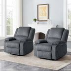 2 Sillones reclinables manuales tapizados con respaldo basculante