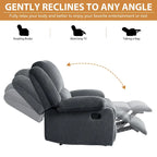 2 Sillones reclinables manuales tapizados con respaldo basculante