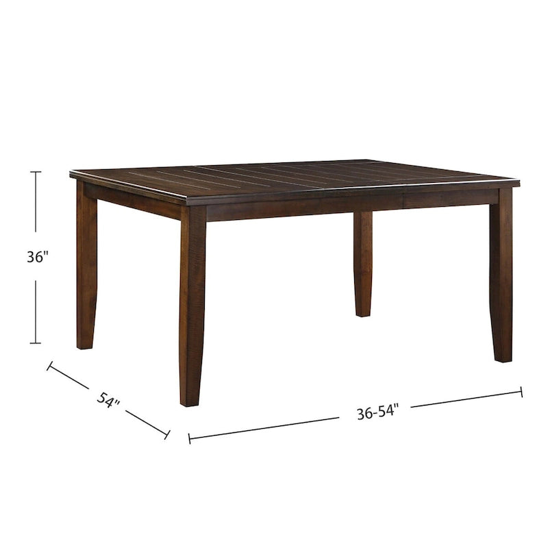 Mesa de comedor cuadrada con extensión de mariposa en Espresso