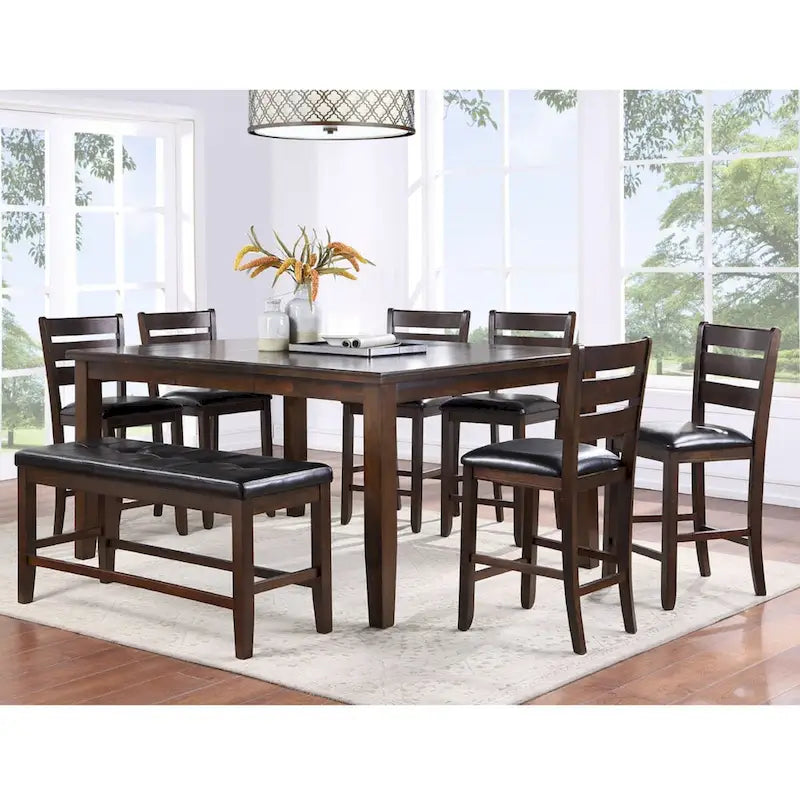 Mesa de comedor cuadrada con extensión de mariposa en Espresso