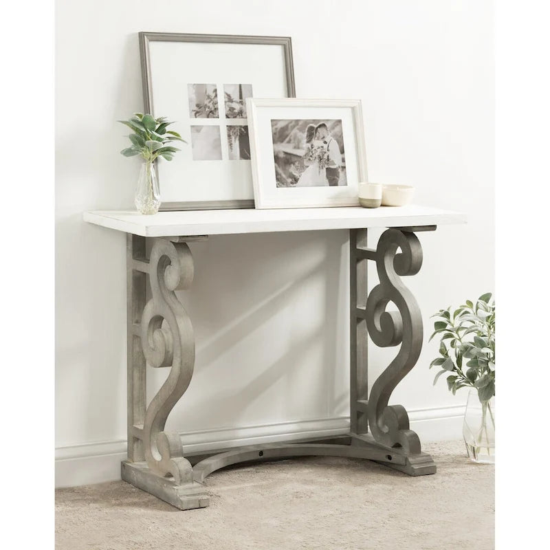 Mesa consola de madera maciza estilo francés campestre Wyldwood