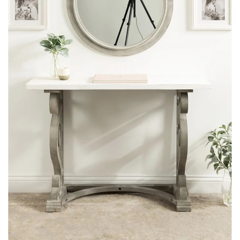 Mesa consola de madera maciza estilo francés campestre Wyldwood