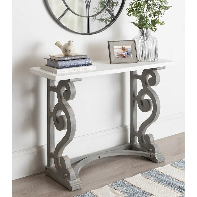 Mesa consola de madera maciza estilo francés campestre Wyldwood