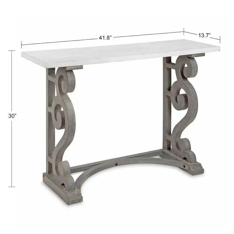Mesa consola de madera maciza estilo francés campestre Wyldwood