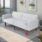 Sofá cama convertible de tela ajustable, sillón reclinable, sofá biplaza reversible, cama de día plegable, cama para invitados con 2 almohadas