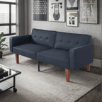 Sofá cama convertible de tela ajustable, sillón reclinable, sofá biplaza reversible, cama de día plegable, cama para invitados con 2 almohadas