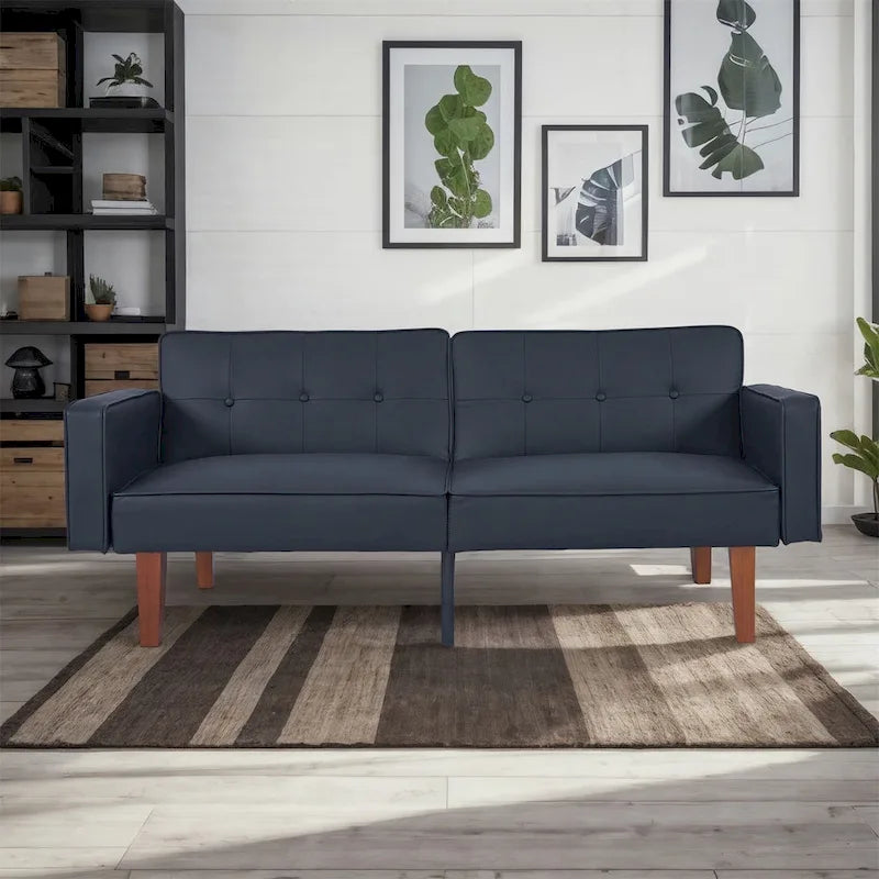 Sofá cama convertible de tela ajustable, sillón reclinable, sofá biplaza reversible, cama de día plegable, cama para invitados con 2 almohadas