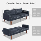 Sofá cama convertible de tela ajustable, sillón reclinable, sofá biplaza reversible, cama de día plegable, cama para invitados con 2 almohadas
