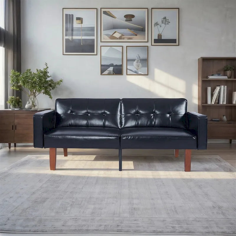 Sofá cama convertible de tela ajustable, sillón reclinable, sofá biplaza reversible, cama de día plegable, cama para invitados con 2 almohadas