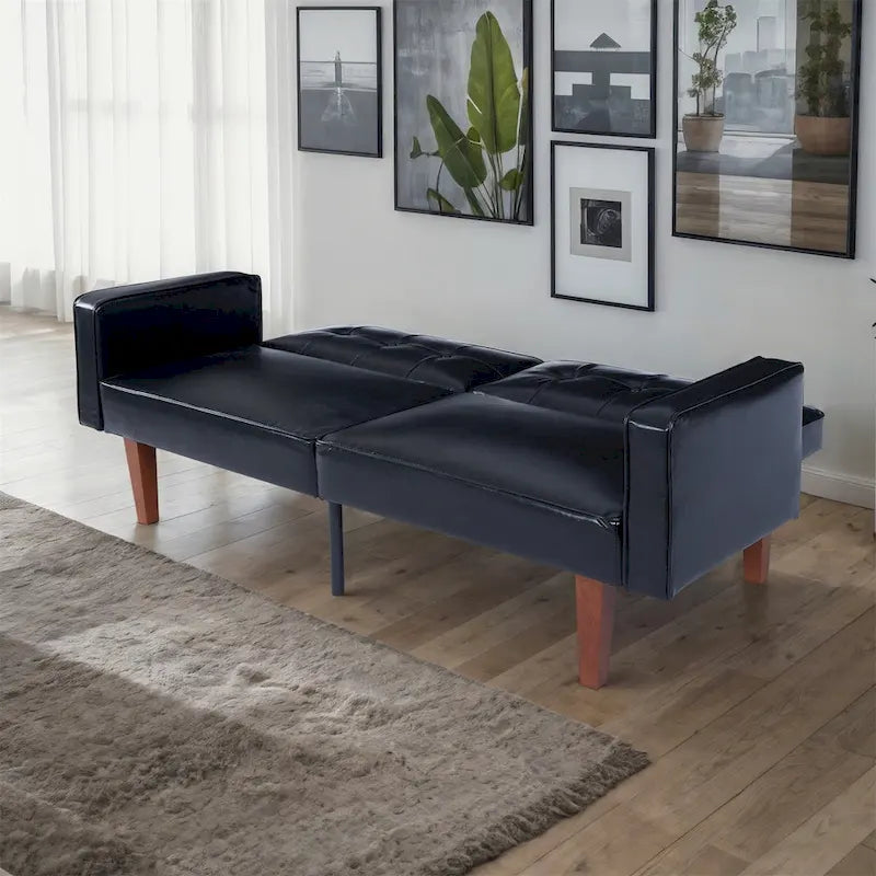 Sofá cama convertible de tela ajustable, sillón reclinable, sofá biplaza reversible, cama de día plegable, cama para invitados con 2 almohadas
