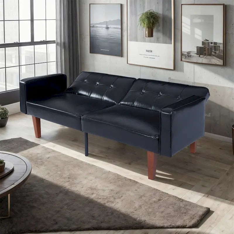 Sofá cama convertible de tela ajustable, sillón reclinable, sofá biplaza reversible, cama de día plegable, cama para invitados con 2 almohadas